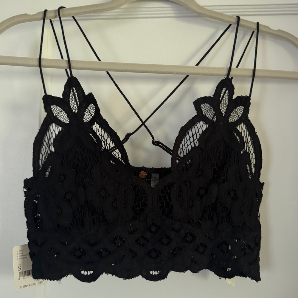 Intimately Free People Adella Longline Black Bralette NWT - Picture 7 of 7